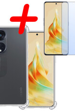 BASEY. Hoes Geschikt voor OPPO Reno 8T 4G Hoesje Shock Proof Case Hoes Siliconen Met Screenprotector - Hoesje Geschikt voor OPPO Reno 8T 4G Hoes Cover Shockproof - Transparant