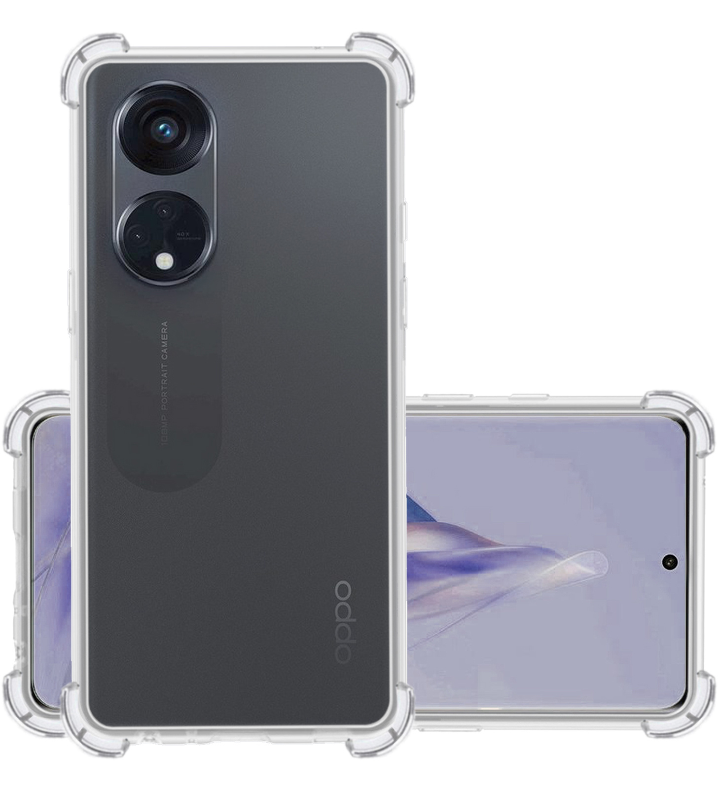 NoXx Hoes Geschikt voor OPPO Reno 8T 4G Hoesje Siliconen Cover Shock Proof Back Case Shockproof Hoes - Transparant
