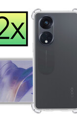 NoXx Hoes Geschikt voor OPPO Reno 8T 4G Hoesje Siliconen Cover Shock Proof Back Case Shockproof Hoes - Transparant - 2x