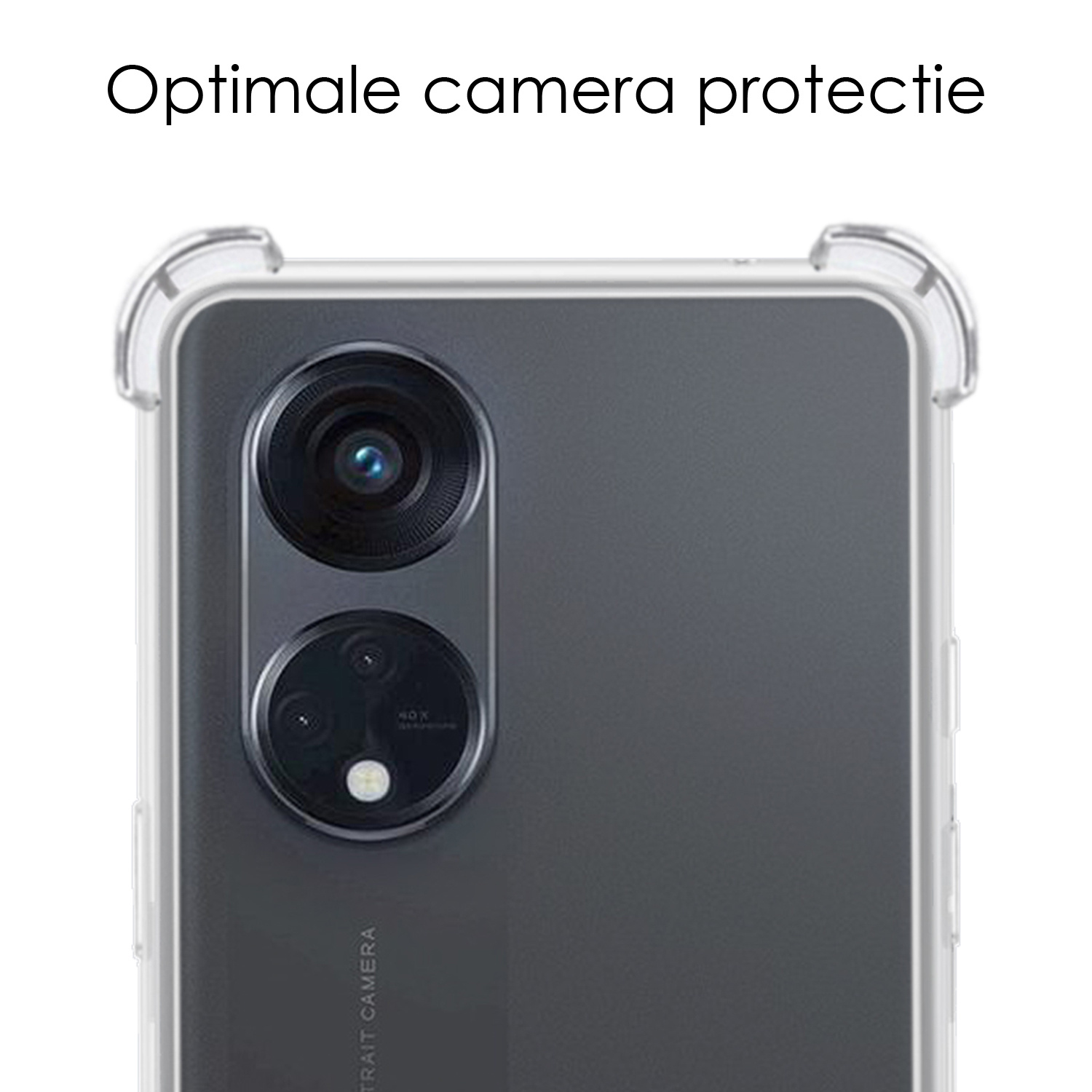 NoXx Hoes Geschikt voor OPPO Reno 8T 4G Hoesje Siliconen Cover Shock Proof Back Case Shockproof Hoes - Transparant - 2x