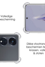 NoXx Hoes Geschikt voor OPPO Reno 8T 4G Hoesje Siliconen Cover Shock Proof Back Case Shockproof Hoes Met Screenprotector - Transparant