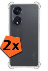 Nomfy Hoesje Geschikt voor OPPO Reno 8T 4G Hoesje Shock Proof Cover Case Shockproof - Hoes Geschikt voor OPPO Reno 8T 4G Hoes Siliconen Back Case - Transparant - 2 PACK