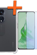 Nomfy Hoesje Geschikt voor OPPO Reno 8T 4G Hoesje Shock Proof Cover Case Shockproof Met Screenprotector - Hoes Geschikt voor OPPO Reno 8T 4G Hoes Siliconen Back Case - Transparant