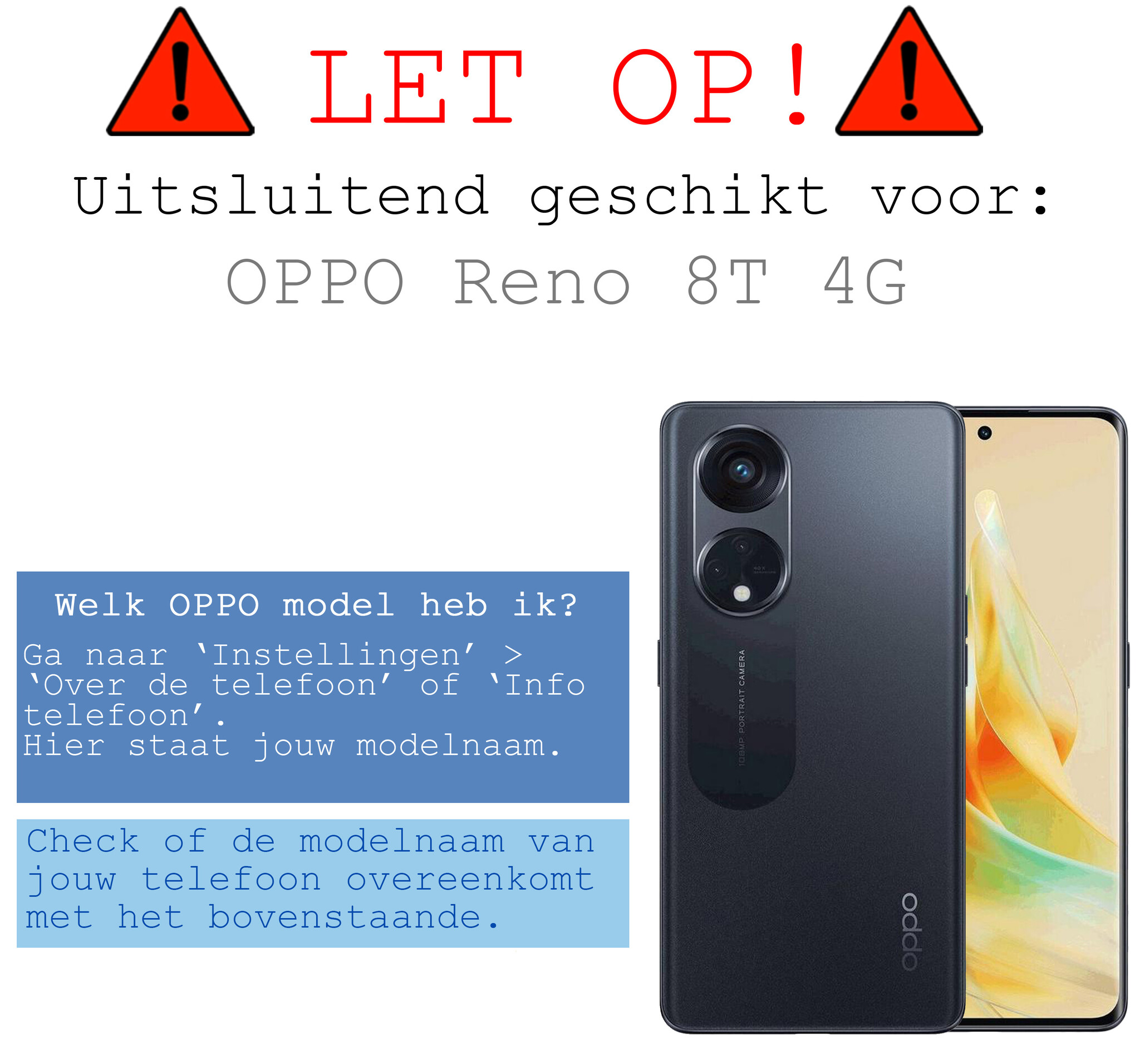 BASEY. Hoes Geschikt voor OPPO Reno 8T 4G Hoesje Siliconen Back Cover Case - Hoesje Geschikt voor OPPO Reno 8T 4G Hoes Cover Hoesje - Transparant