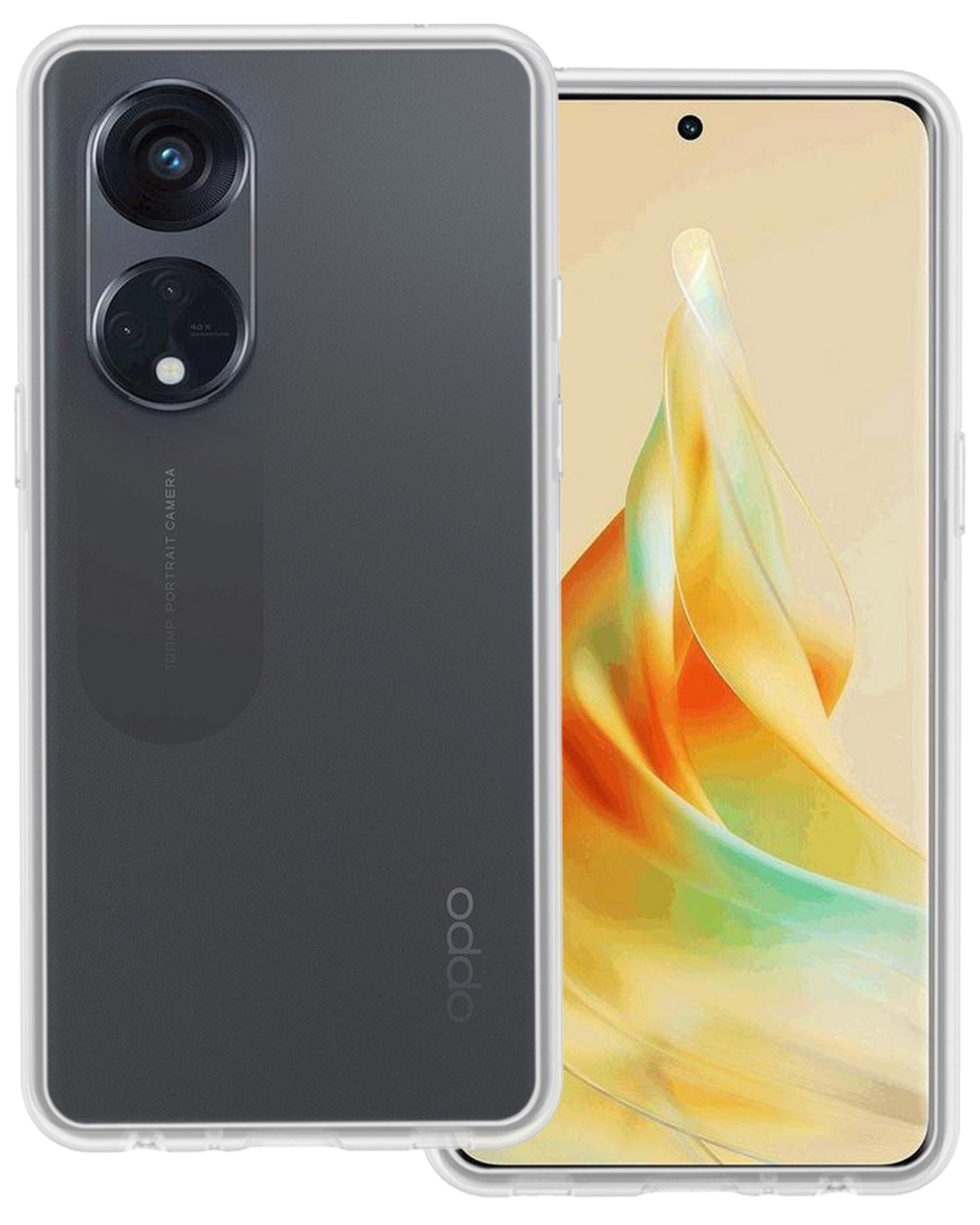 BASEY. Hoes Geschikt voor OPPO Reno 8T 4G Hoesje Siliconen Back Cover Case - Hoesje Geschikt voor OPPO Reno 8T 4G Hoes Cover Hoesje - Transparant