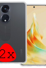 BASEY. Hoes Geschikt voor OPPO Reno 8T 4G Hoesje Siliconen Back Cover Case - Hoesje Geschikt voor OPPO Reno 8T 4G Hoes Cover Hoesje - Transparant - 2 Stuks