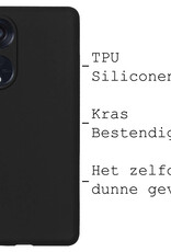 BASEY. Hoes Geschikt voor OPPO Reno 8T 4G Hoesje Siliconen Back Cover Case - Hoesje Geschikt voor OPPO Reno 8T 4G Hoes Cover Hoesje - Zwart