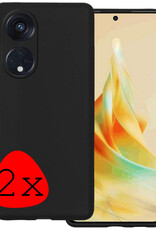 BASEY. Hoes Geschikt voor OPPO Reno 8T 4G Hoesje Siliconen Back Cover Case - Hoesje Geschikt voor OPPO Reno 8T 4G Hoes Cover Hoesje - Zwart - 2 Stuks
