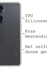 BASEY. Hoes Geschikt voor OPPO Reno 8T 4G Hoesje Siliconen Back Cover Case Met 2x Screenprotector - Hoesje Geschikt voor OPPO Reno 8T 4G Hoes Cover Hoesje - Transparant