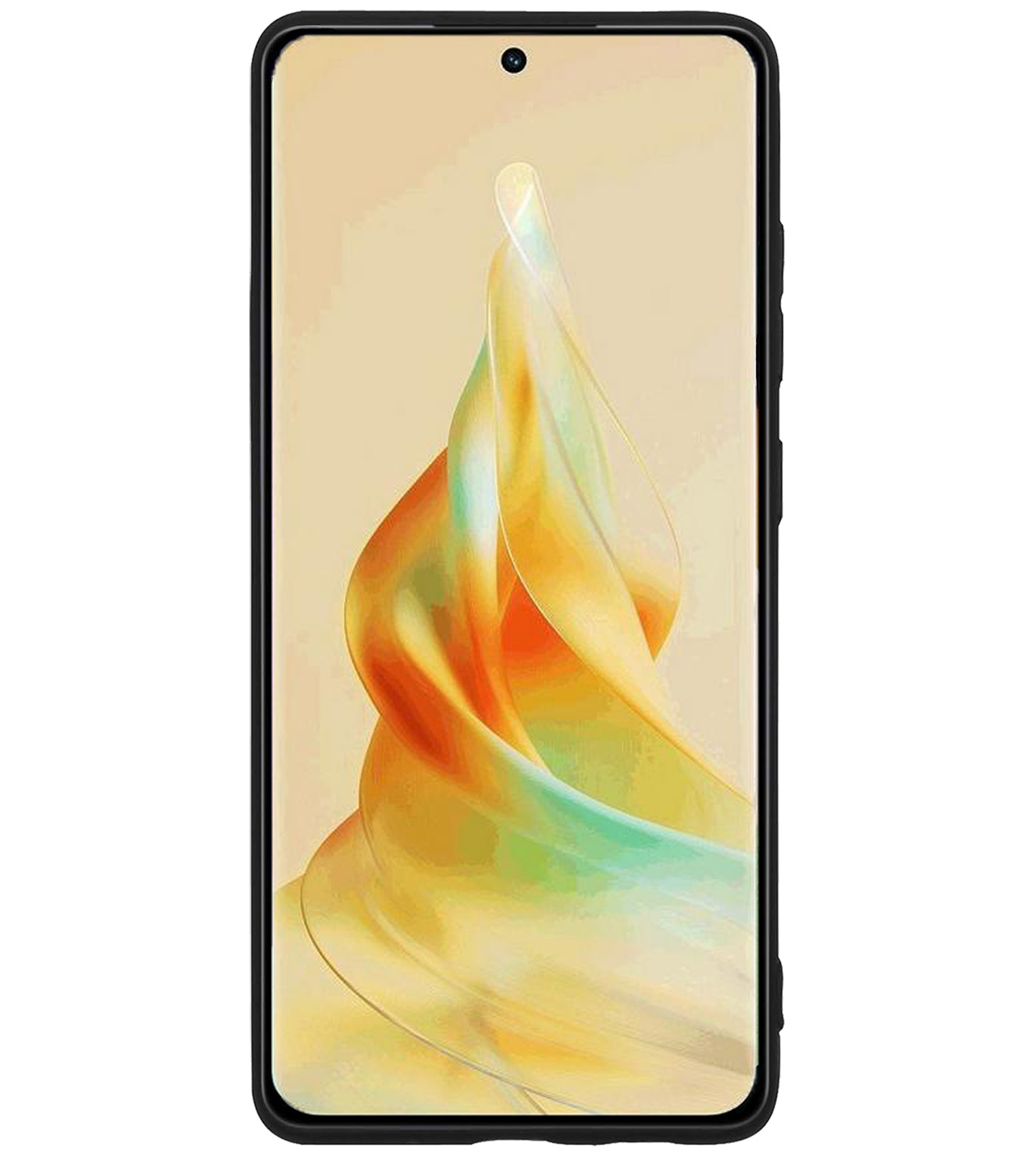 BASEY. Hoes Geschikt voor OPPO Reno 8T 4G Hoesje Siliconen Back Cover Case Met Screenprotector - Hoesje Geschikt voor OPPO Reno 8T 4G Hoes Cover Hoesje - Zwart