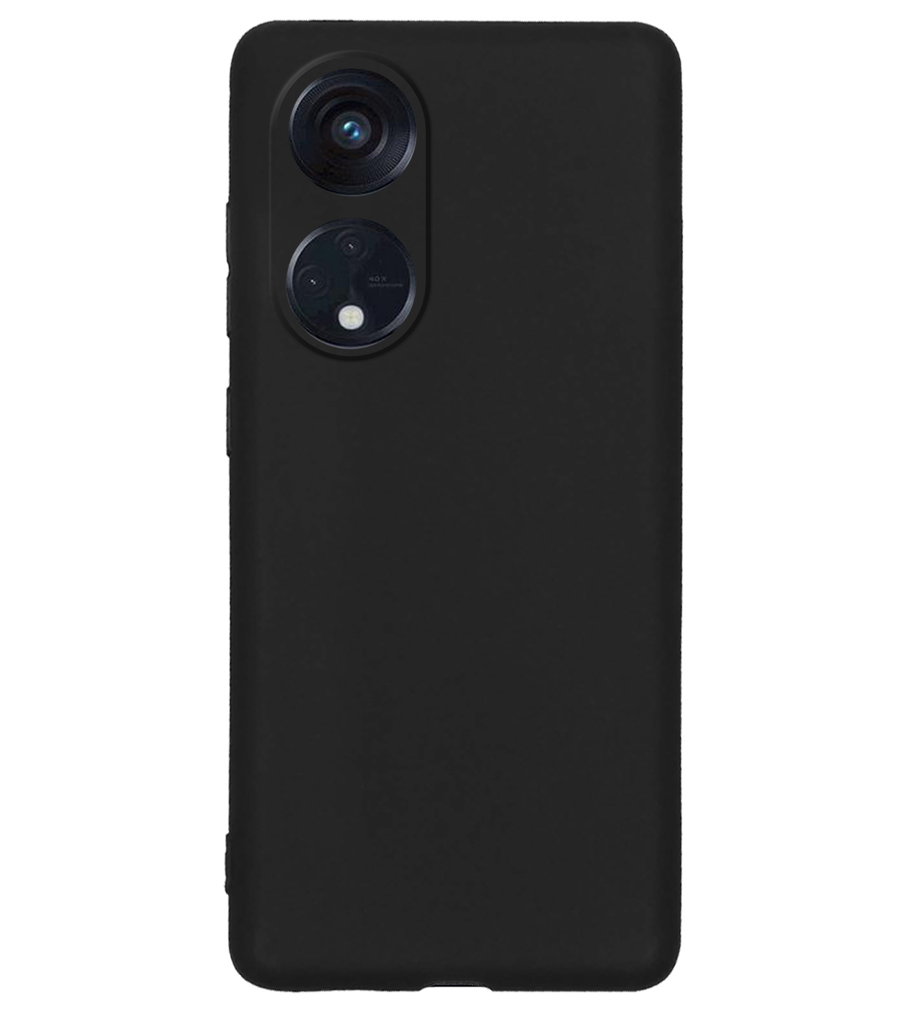 BASEY. Hoes Geschikt voor OPPO Reno 8T 4G Hoesje Siliconen Back Cover Case Met Screenprotector - Hoesje Geschikt voor OPPO Reno 8T 4G Hoes Cover Hoesje - Zwart