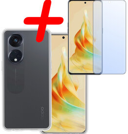 BASEY. BASEY. Oppo Reno 8T 4G Hoesje Siliconen Met Screenprotector - Transparant