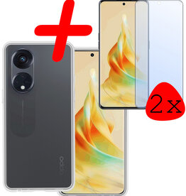 BASEY. BASEY. Oppo Reno 8T 4G Hoesje Siliconen Met 2x Screenprotector - Transparant