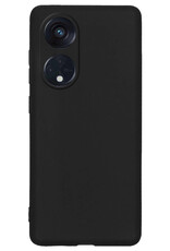 BASEY. Hoes Geschikt voor OPPO Reno 8T 4G Hoesje Siliconen Back Cover Case Met 2x Screenprotector - Hoesje Geschikt voor OPPO Reno 8T 4G Hoes Cover Hoesje - Zwart