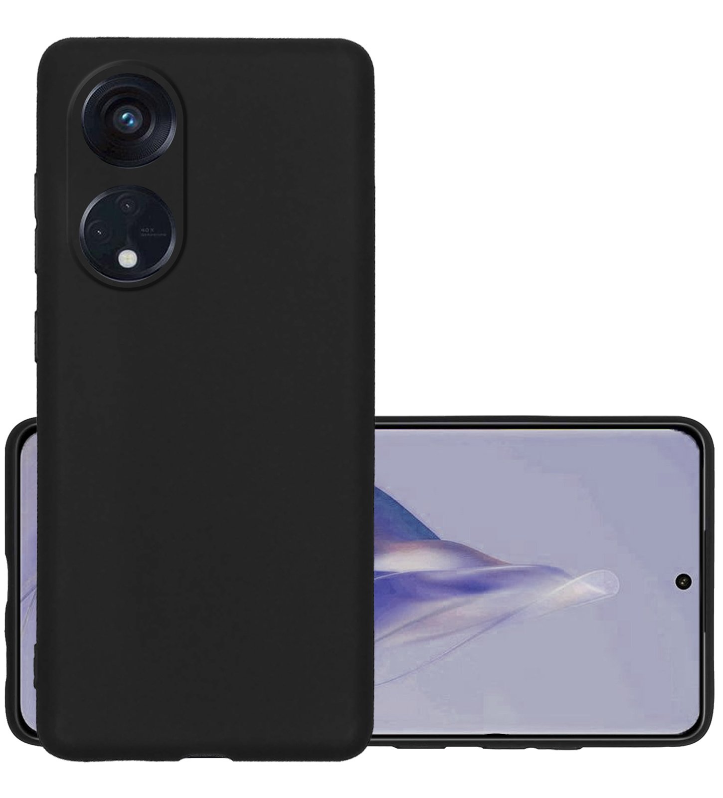 NoXx Hoes Geschikt voor OPPO Reno 8T 4G Hoesje Cover Siliconen Back Case Hoes - Zwart
