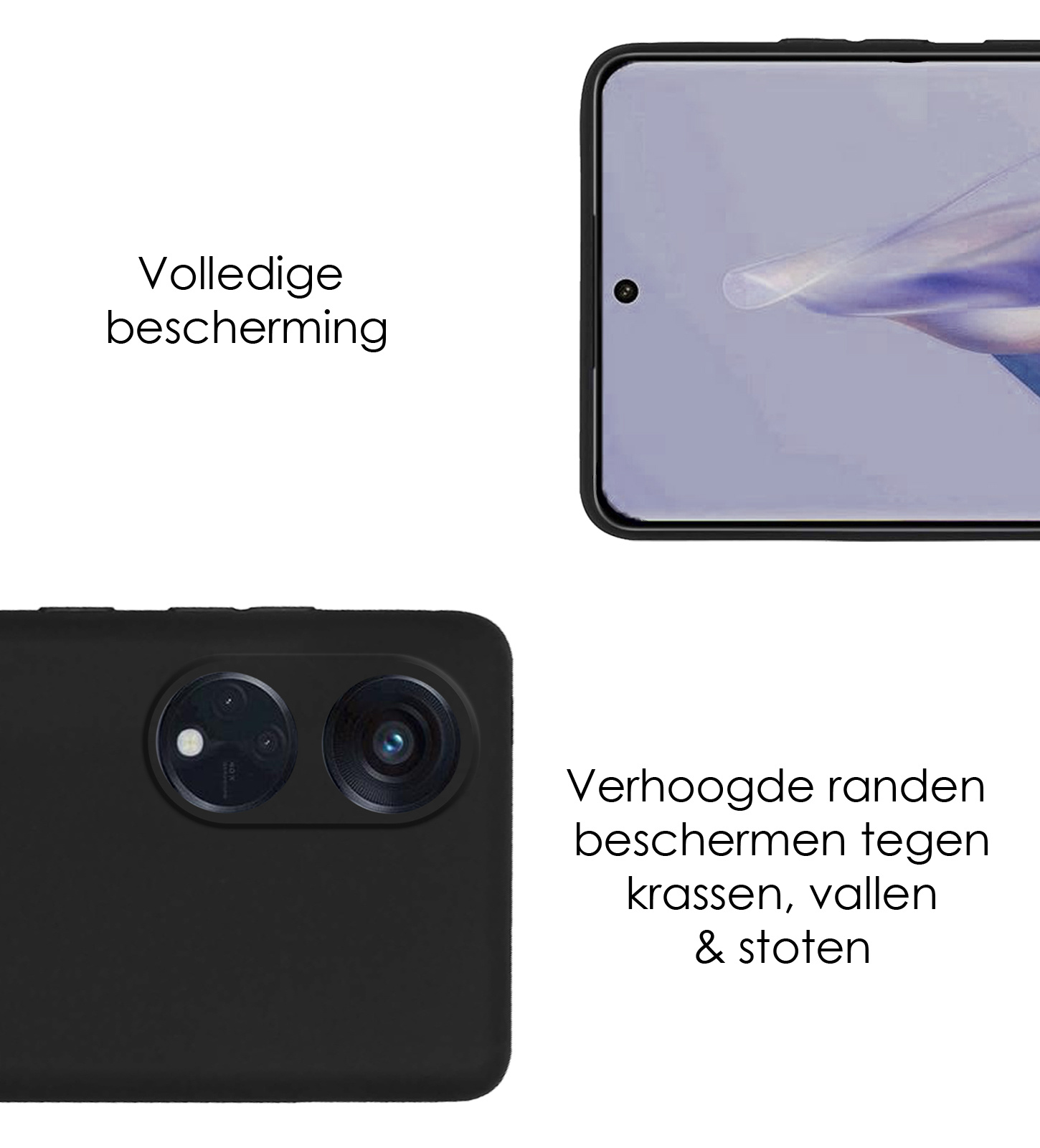 NoXx Hoes Geschikt voor OPPO Reno 8T 4G Hoesje Cover Siliconen Back Case Hoes - Zwart