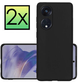NoXx NoXx Oppo Reno 8T 4G Hoesje Siliconen - Zwart - 2 PACK