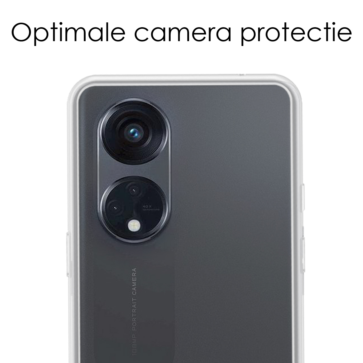 NoXx Hoes Geschikt voor OPPO Reno 8T 4G Hoesje Cover Siliconen Back Case Hoes Met Screenprotector - Transparant