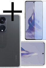 NoXx Hoes Geschikt voor OPPO Reno 8T 4G Hoesje Cover Siliconen Back Case Hoes Met Screenprotector - Transparant