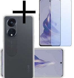 NoXx NoXx Oppo Reno 8T 4G Hoesje Siliconen Met Screenprotector - Transparant