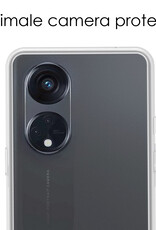 NoXx Hoes Geschikt voor OPPO Reno 8T 4G Hoesje Cover Siliconen Back Case Hoes Met 2x Screenprotector - Transparant