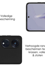 NoXx Hoes Geschikt voor OPPO Reno 8T 4G Hoesje Cover Siliconen Back Case Hoes Met Screenprotector - Zwart