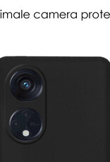 NoXx Hoes Geschikt voor OPPO Reno 8T 4G Hoesje Cover Siliconen Back Case Hoes Met Screenprotector - Zwart