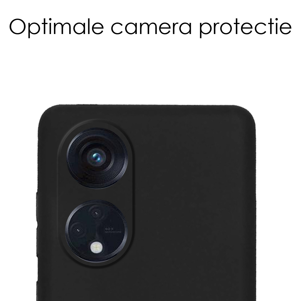 NoXx Hoes Geschikt voor OPPO Reno 8T 4G Hoesje Cover Siliconen Back Case Hoes Met Screenprotector - Zwart