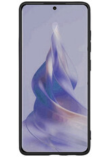 NoXx Hoes Geschikt voor OPPO Reno 8T 4G Hoesje Cover Siliconen Back Case Hoes Met Screenprotector - Zwart