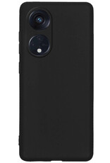 NoXx Hoes Geschikt voor OPPO Reno 8T 4G Hoesje Cover Siliconen Back Case Hoes Met 2x Screenprotector - Zwart