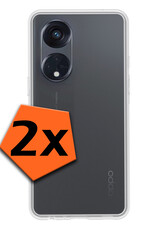 Nomfy Hoesje Geschikt voor OPPO Reno 8T 4G Hoesje Siliconen Cover Case - Hoes Geschikt voor OPPO Reno 8T 4G Hoes Back Case - 2-PACK - Transparant