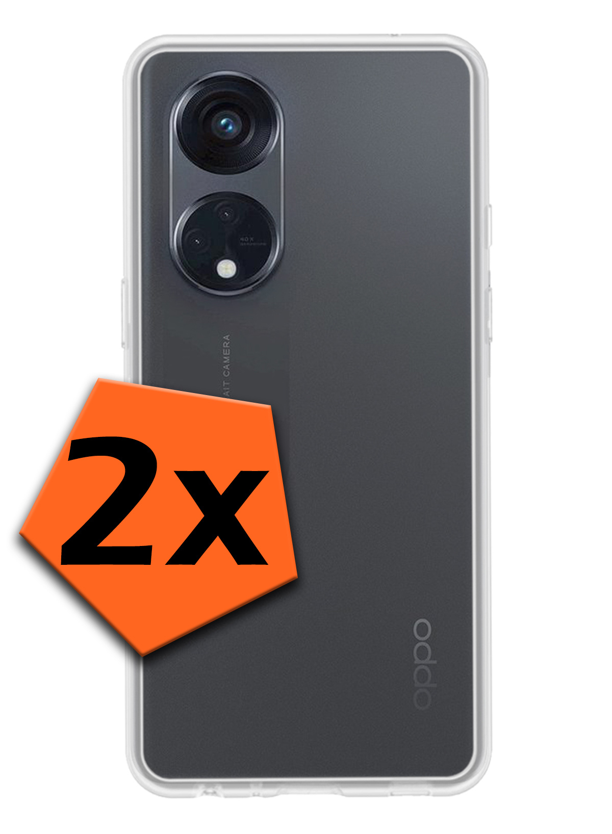 Nomfy Hoesje Geschikt voor OPPO Reno 8T 4G Hoesje Siliconen Cover Case - Hoes Geschikt voor OPPO Reno 8T 4G Hoes Back Case - 2-PACK - Transparant