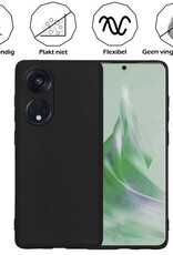 Nomfy Hoesje Geschikt voor OPPO Reno 8T 4G Hoesje Siliconen Cover Case - Hoes Geschikt voor OPPO Reno 8T 4G Hoes Back Case - Zwart