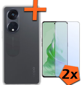 Nomfy Nomfy Oppo Reno 8T 4G Hoesje Siliconen Met 2x Screenprotector - Transparant