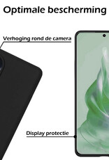 Nomfy Hoesje Geschikt voor OPPO Reno 8T 4G Hoesje Siliconen Cover Case Met Screenprotector - Hoes Geschikt voor OPPO Reno 8T 4G Hoes Back Case - Zwart