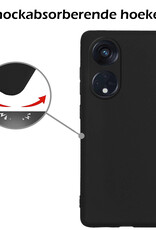 Nomfy Hoesje Geschikt voor OPPO Reno 8T 4G Hoesje Siliconen Cover Case Met 2x Screenprotector - Hoes Geschikt voor OPPO Reno 8T 4G Hoes Back Case - Zwart
