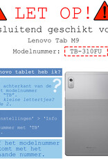BASEY. Hoesje Geschikt voor Lenovo Tab M9 Hoes Case Tablet Hoesje Tri-fold - Hoes Geschikt voor Lenovo Tab M9 Hoesje Hard Cover Bookcase Hoes - Grijs