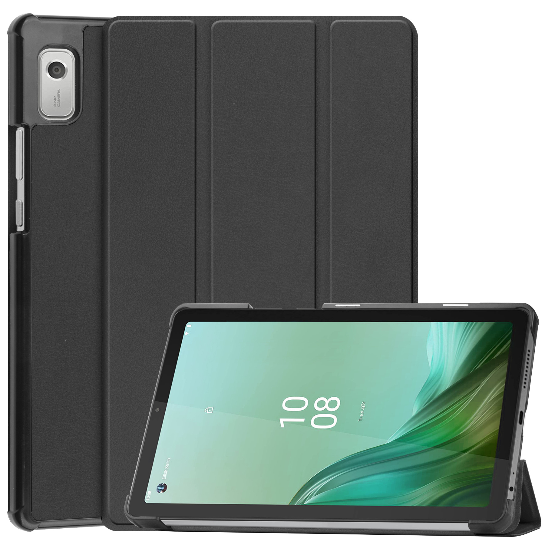 BASEY. Hoesje Geschikt voor Lenovo Tab M9 Hoes Case Tablet Hoesje Tri-fold - Hoes Geschikt voor Lenovo Tab M9 Hoesje Hard Cover Bookcase Hoes - Zwart