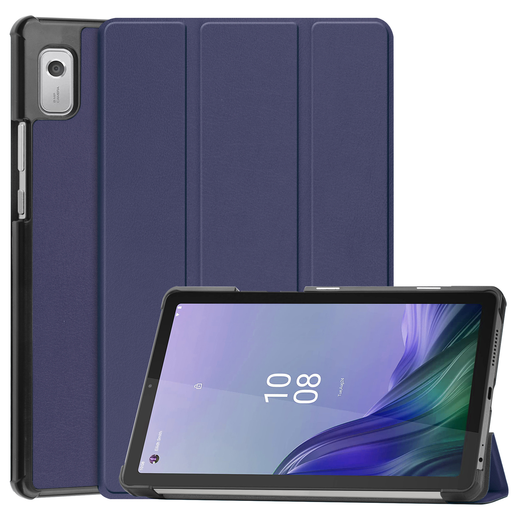 Nomfy Hoes Geschikt voor Lenovo Tab M9 Hoes Tri-fold Tablet Hoesje Case - Hoesje Geschikt voor Lenovo Tab M9 Hoesje Hardcover Bookcase - Donkerblauw