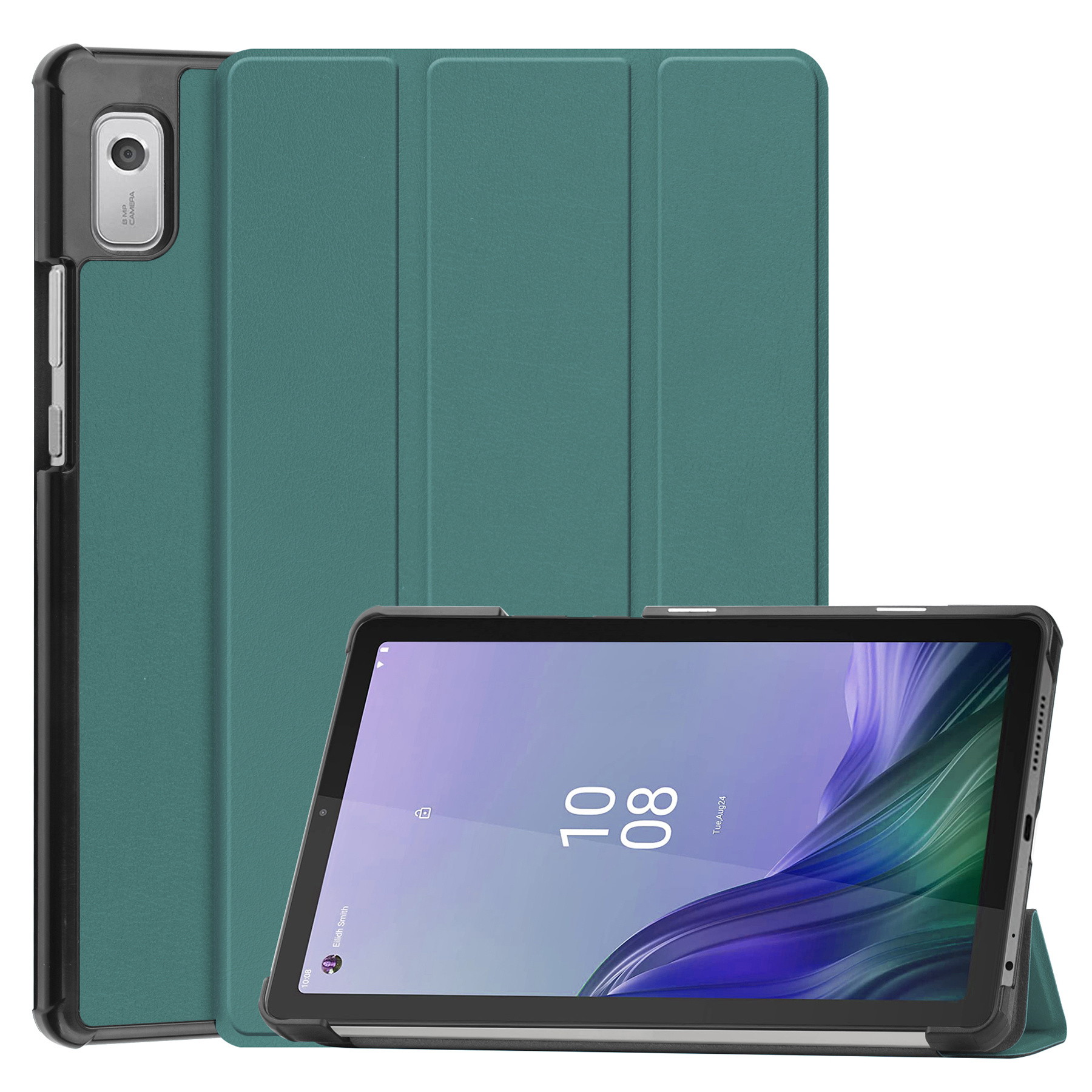 Nomfy Hoes Geschikt voor Lenovo Tab M9 Hoes Tri-fold Tablet Hoesje Case - Hoesje Geschikt voor Lenovo Tab M9 Hoesje Hardcover Bookcase - Donkergroen