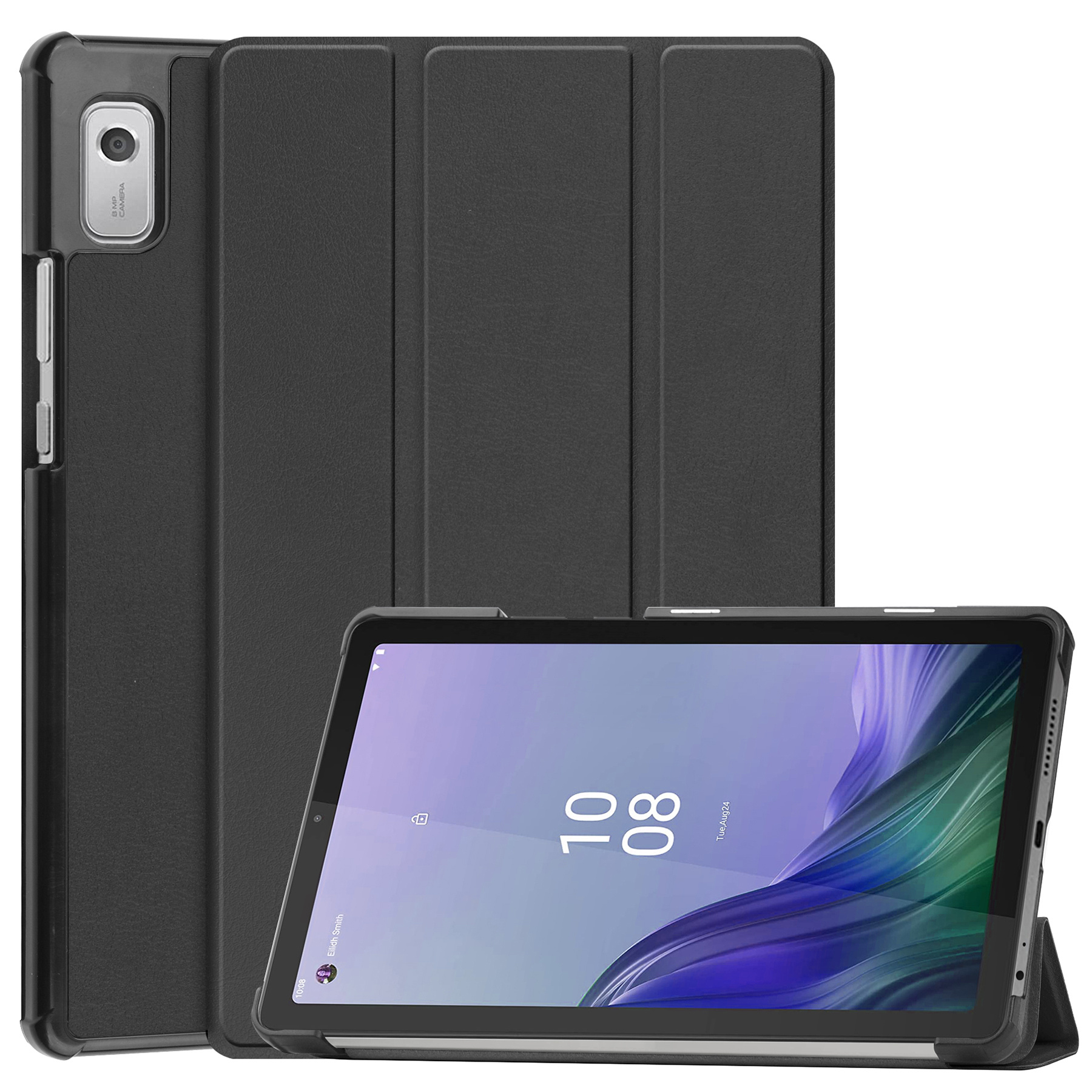 Nomfy Hoes Geschikt voor Lenovo Tab M9 Hoes Tri-fold Tablet Hoesje Case - Hoesje Geschikt voor Lenovo Tab M9 Hoesje Hardcover Bookcase - Zwart