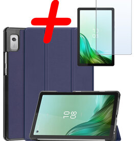 BASEY. BASEY. Lenovo Tab M9 Hoes Met Screenprotector - Donkerblauw