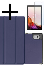 NoXx Hoesje Geschikt voor Lenovo Tab M9 Hoesje Case Hard Cover Hoes Book Case Met Screenprotector - Donkerblauw