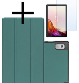 NoXx NoXx Lenovo Tab M9 Hoes Met Screenprotector - Donkergroen