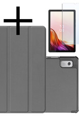 NoXx Hoesje Geschikt voor Lenovo Tab M9 Hoesje Case Hard Cover Hoes Book Case Met Screenprotector - Grijs