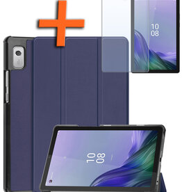 Nomfy Nomfy Lenovo Tab M9 Hoes Met Screenprotector - Donkerblauw