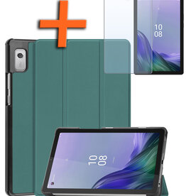 Nomfy Nomfy Lenovo Tab M9 Hoes Met Screenprotector - Donkergroen