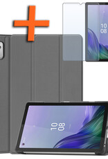 Nomfy Hoes Geschikt voor Lenovo Tab M9 Hoes Tri-fold Tablet Hoesje Case Met Screenprotector - Hoesje Geschikt voor Lenovo Tab M9 Hoesje Hardcover Bookcase - Grijs