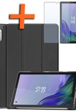 Nomfy Hoes Geschikt voor Lenovo Tab M9 Hoes Tri-fold Tablet Hoesje Case Met Screenprotector - Hoesje Geschikt voor Lenovo Tab M9 Hoesje Hardcover Bookcase - Zwart