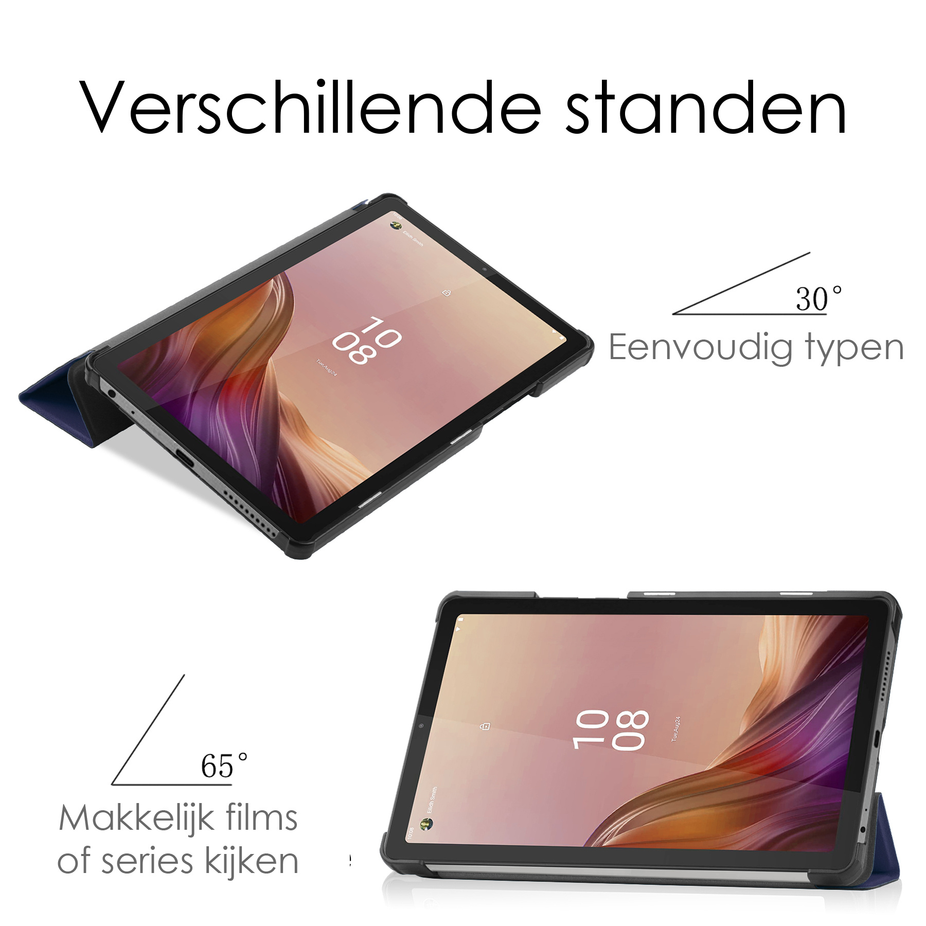 NoXx Hoesje Geschikt voor Lenovo Tab M9 Hoesje Case Hard Cover Hoes Book Case Met Screenprotector - Donkerblauw